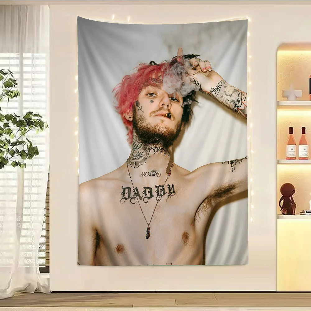 Hip Hop Rapper Lil Peep Tapestry Art Printing Art Science Fiction Room Home Decor Wall Art Decor