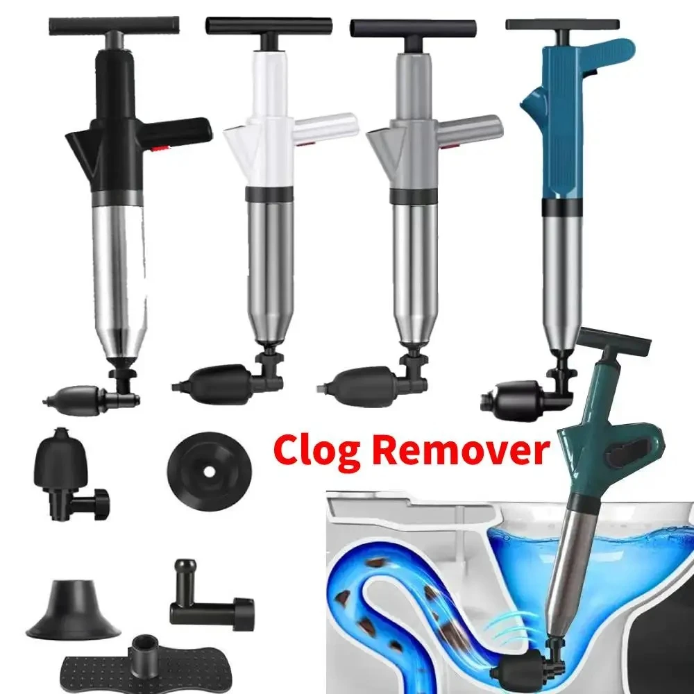 

High Pressure Toilet Plunger Unclogging Device Pipe Dredger For Bathroom Shower Sink Bathtub Drain Clog Remover