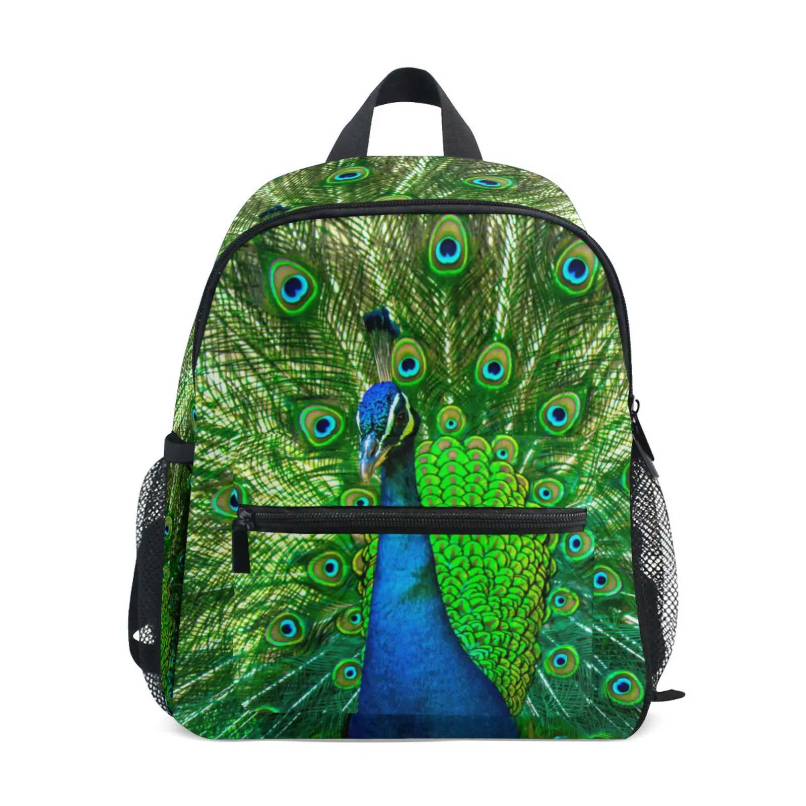 Preschool kids backpack 3-8 Years Boy Girl Peacock print School Backpack Kindergarten Small SchoolBag Backpack Back to school