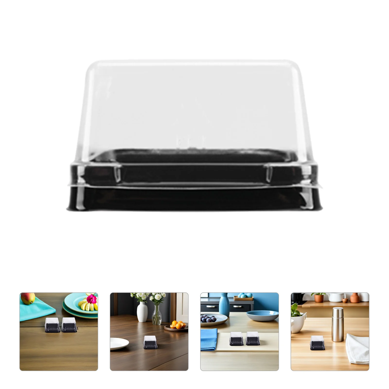

1Set 100g Square Moon Cake Box Clear Pet Deformation Resistant Multiuse Puff Storage Moon Cake Box Egg-Yolk Puff Holder