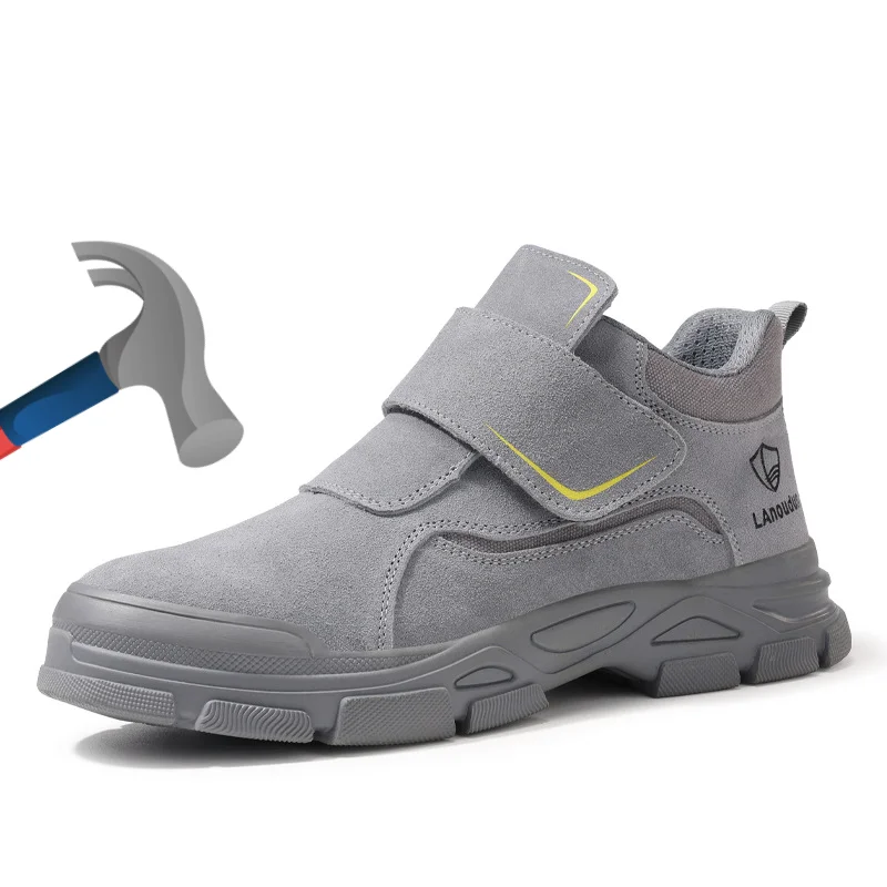 2026 New Men Safety Boots Welder Shoes High Temperature Resistance Anti Scalding Wear Resistant Safety Shoes