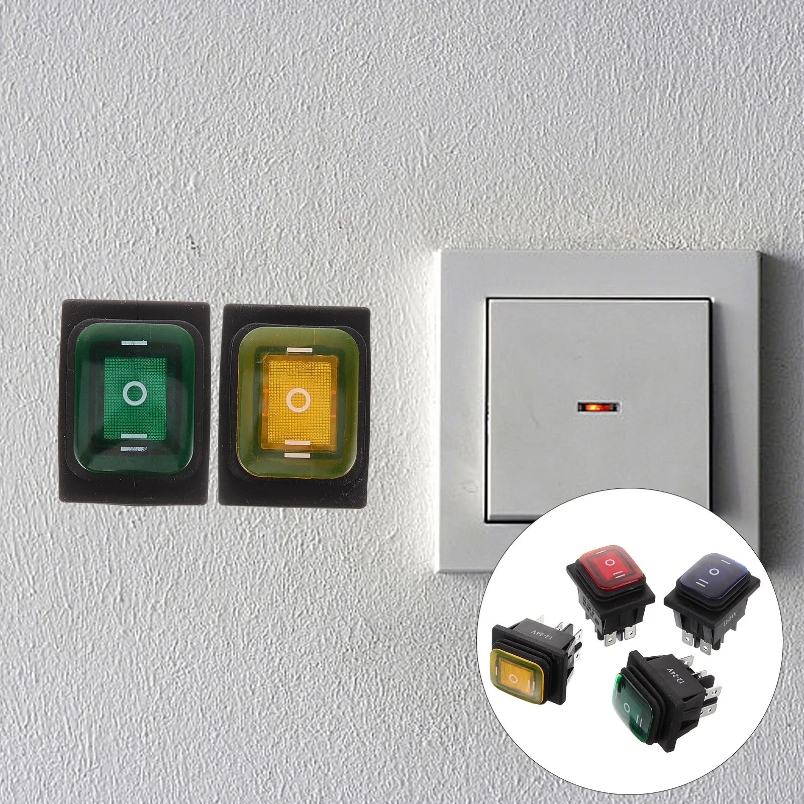 

4Pcs 6 Pin Rocker Switch Waterproof 12V Dc Car Boat Toggle on- LED Lights Multicolor Durable Easy Install