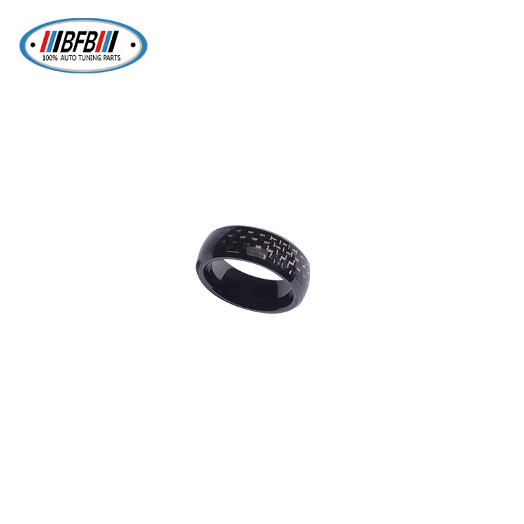 Black Carbon Fiber RFID Smart Ring For Tesla Model 3 / Y Car key open door