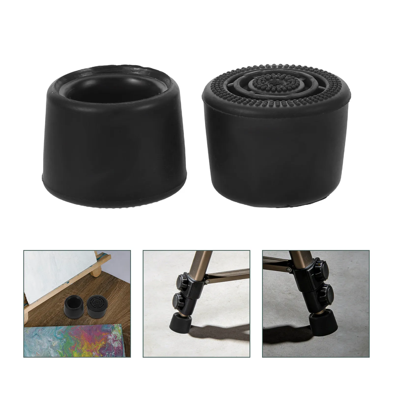 8Pcs Easel Foot Pads Non Slip Rubber Tips Anti Scratch Floor Protector Caps Round Covers for Metal Folding Easel Stable Art