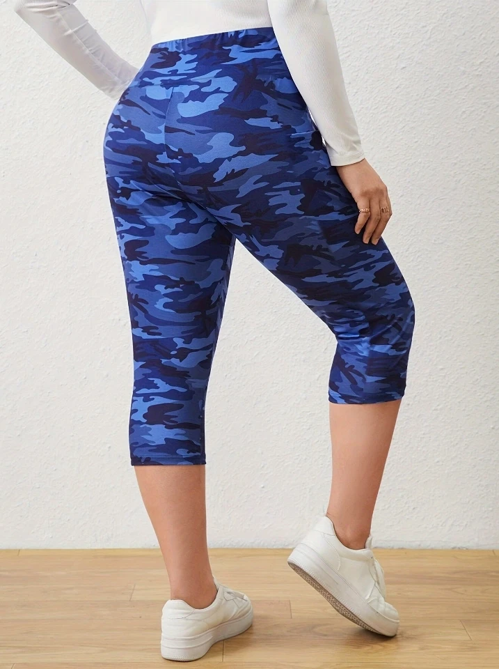 

Women's Urban Commuting Runners 2024 Summer Autumn Latest Fashion Camouflage Print High Waisted Casual Leggings Medium Pants