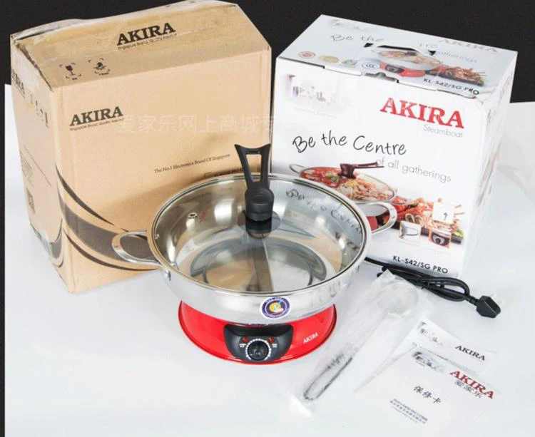 多機能電気鍋,大容量,5リットル,分割,ステンレス鋼