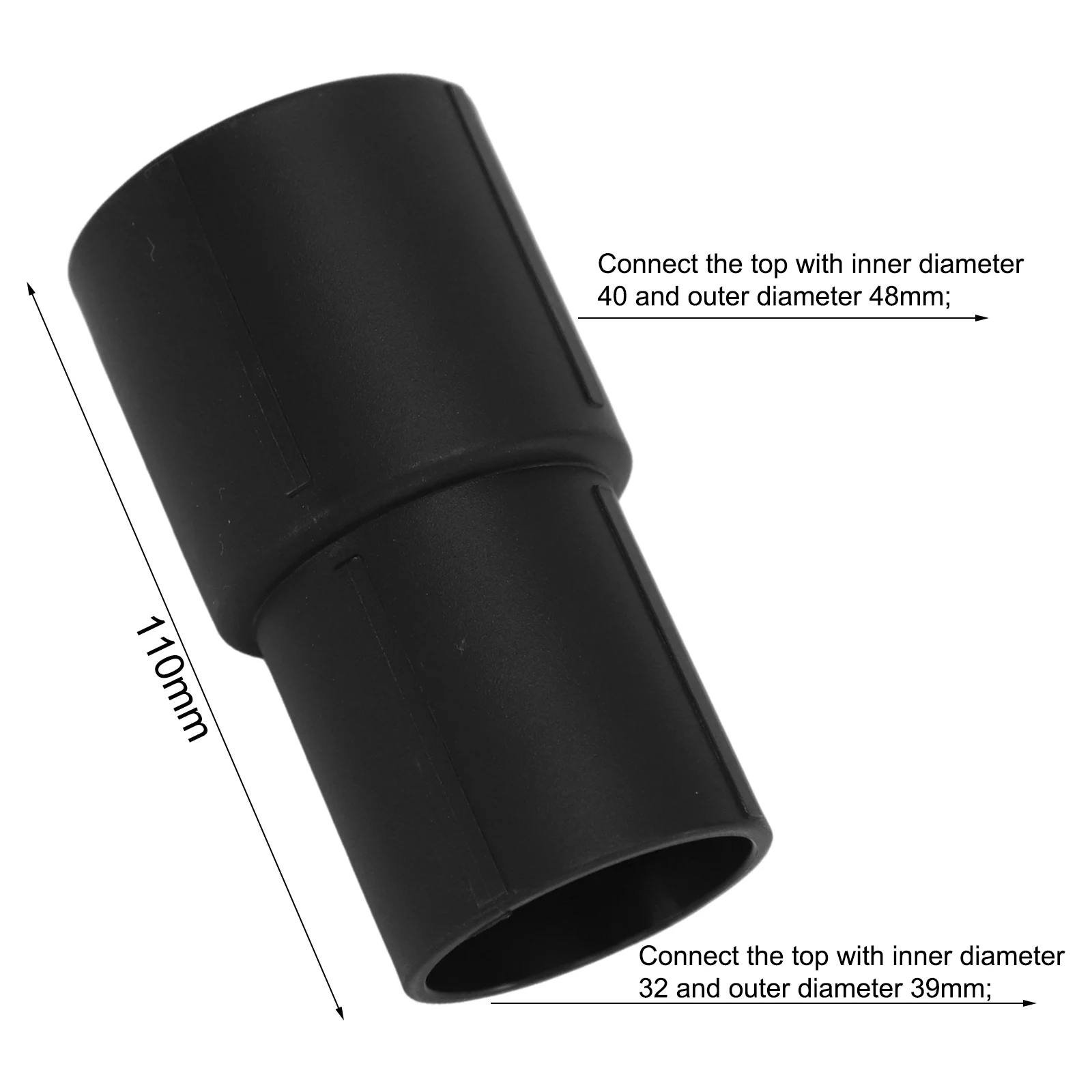 

Hose Connection Adapter for Vacuum Cleaners Designed to Fit Standard Sizes from 32mm to 50mm While Improving Overall Performance