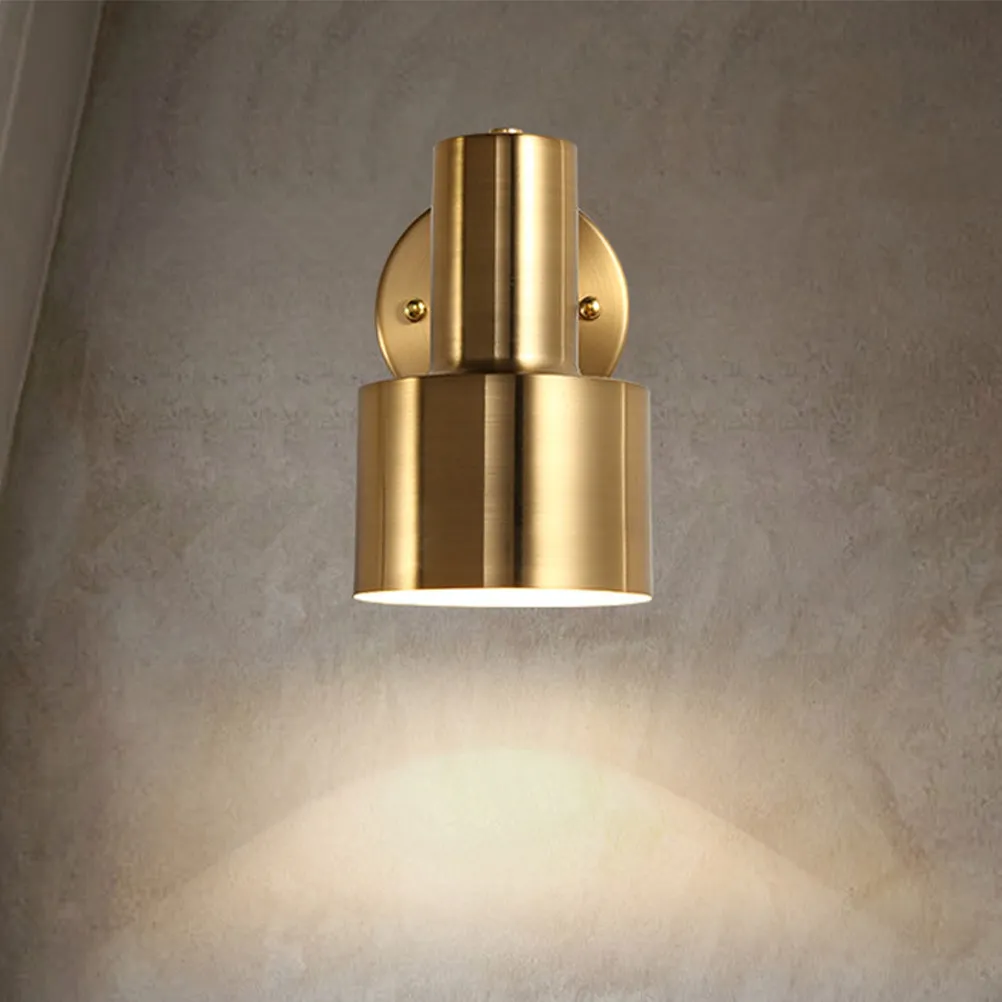 

Metal LED Wall Lamp Copper Material Modern Simple Retro Bedroom Living Room Creative Wall Light Soft Warm Lighting
