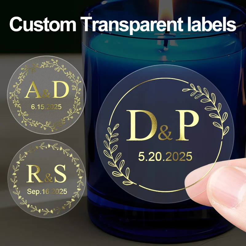 

Изготовленные на заказ золотые прозрачные наклейки — экологически чистые водонепроницаемые этикетки для вечеринок, свадебных сувениров, скрапбукинга и декора