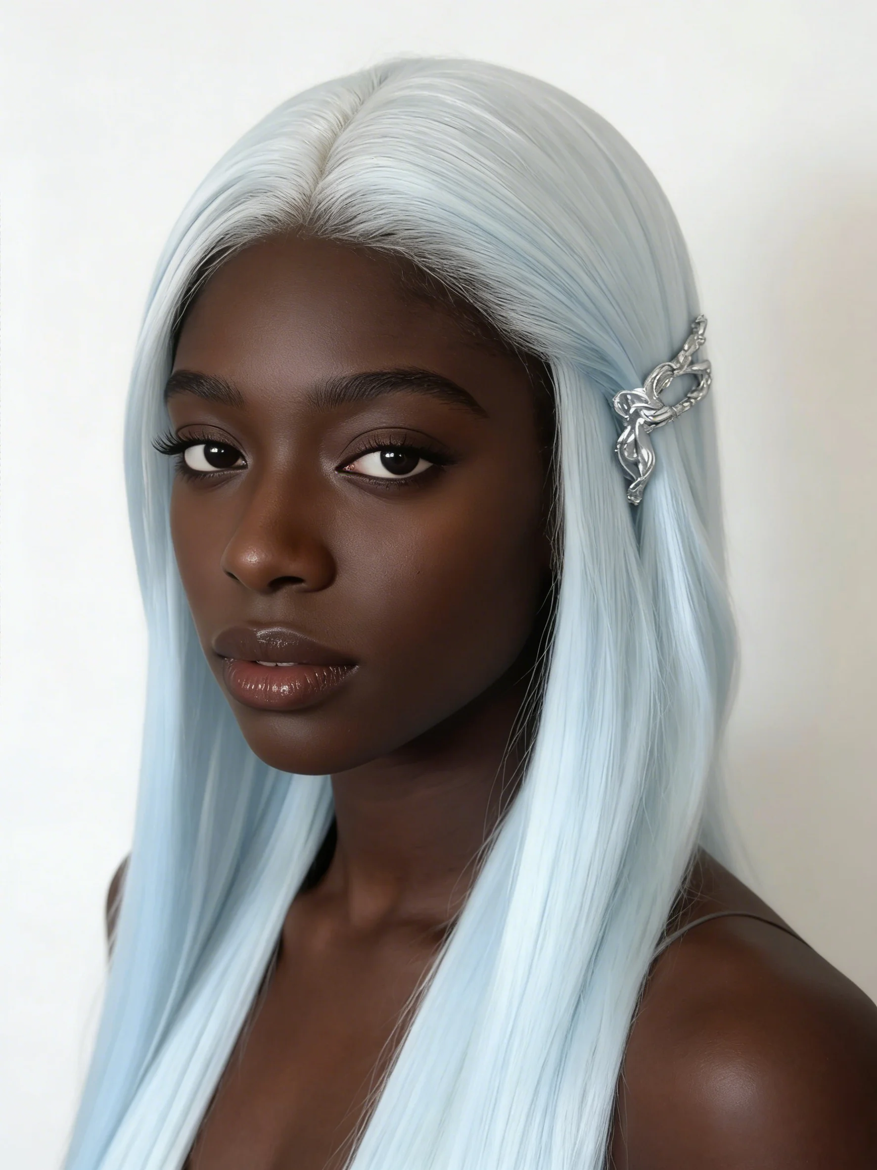 Weiße Blaue Lace Front Perücke für Frauen 13x4 HD 26 Zoll Lange Glatte Haarperücke Synthetische Lace Perücken Lace Front Frontal für Cosplay