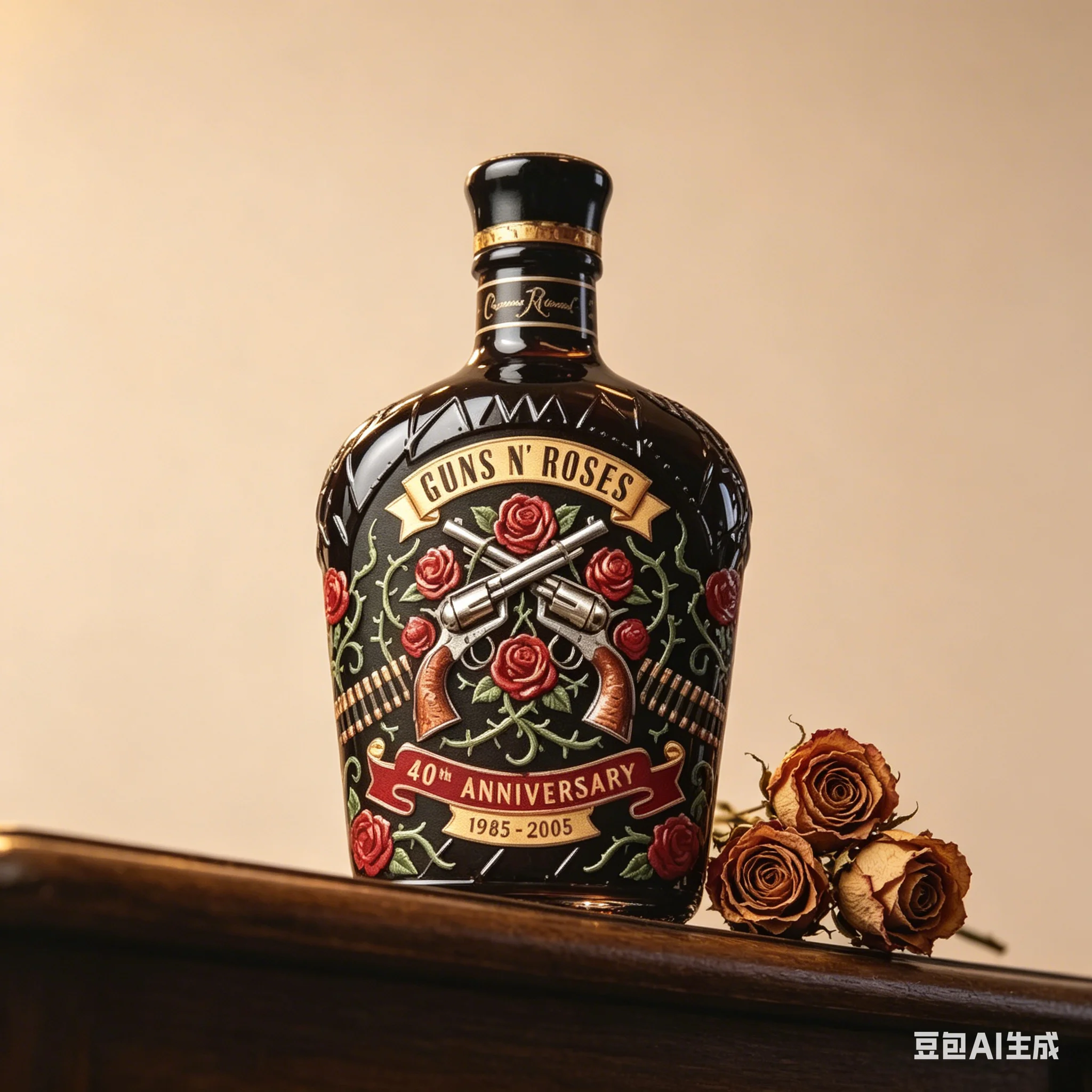 Guns N' Roses 40th Anniversary Limited Edition Commemorative Decanter Rock Band Barware for Collectors