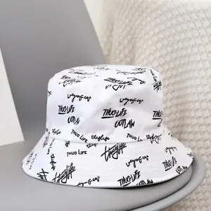 Gedruckter Fischerhut vorne und Unisex versen, elegant und vielseitig, japanischer Stil, großer Kopfumfang, Sonnenscheinhut im Freien 6 Hauptverkauf Chapeu XL - №4