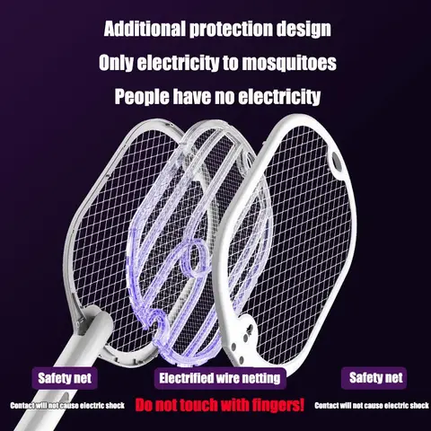 Uppgraderad 3000V myggsmugg med TYPE-C-laddning, 3-i-1 elektrisk myggsmugg, myggdödarlampa 8 best sales myggelektrisk - №1