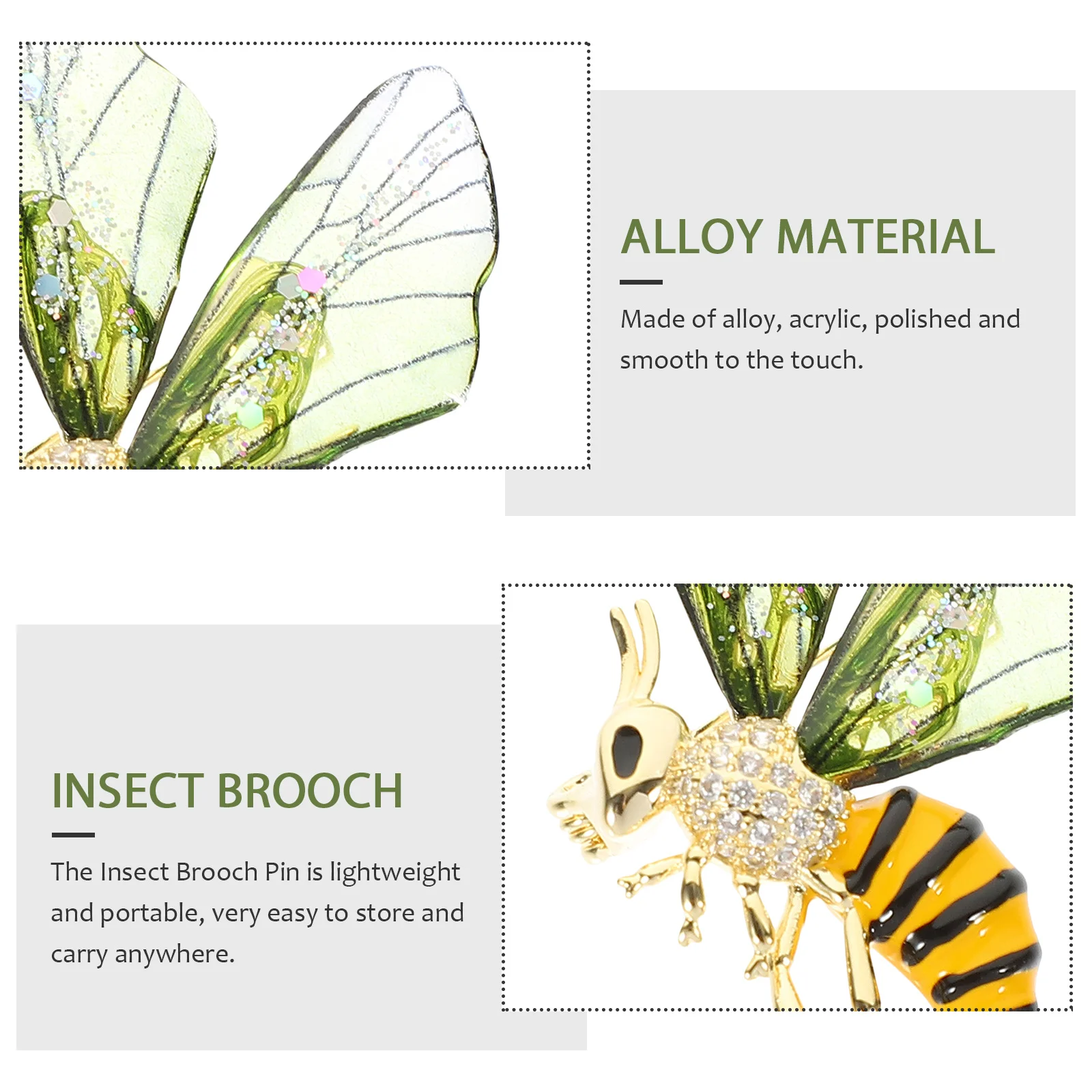 

Bee Brooch Pin Women Clothing Accessories Decorative Lapel Badge Vintage Sweater Shawl Clip Insect Animal Brooch Pins