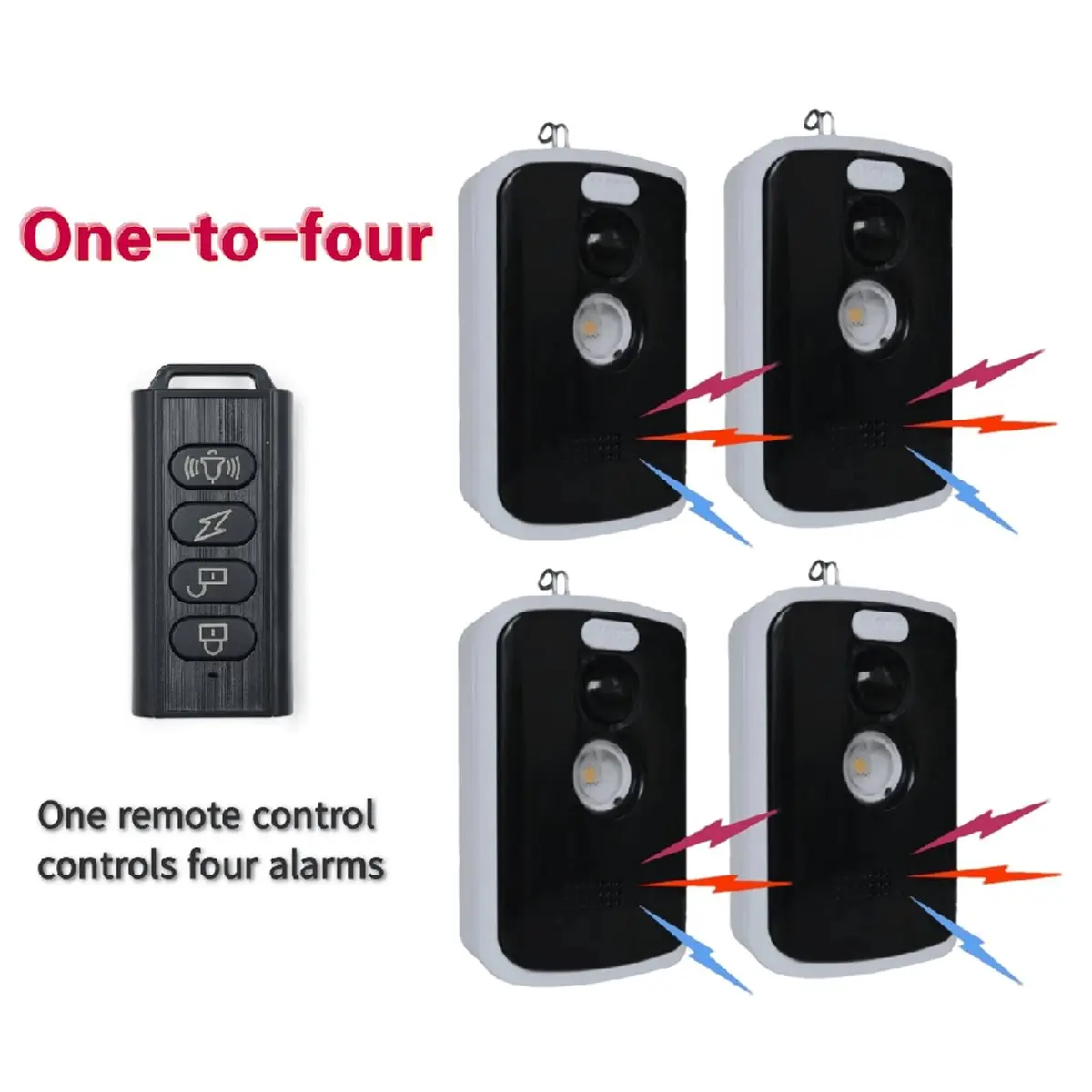 Wireless PIR Infrared Thermal Alarm Remote Control Outdoor Camping Anti-Animal Alarm Human Detection Sensor 1-to-4 125DB