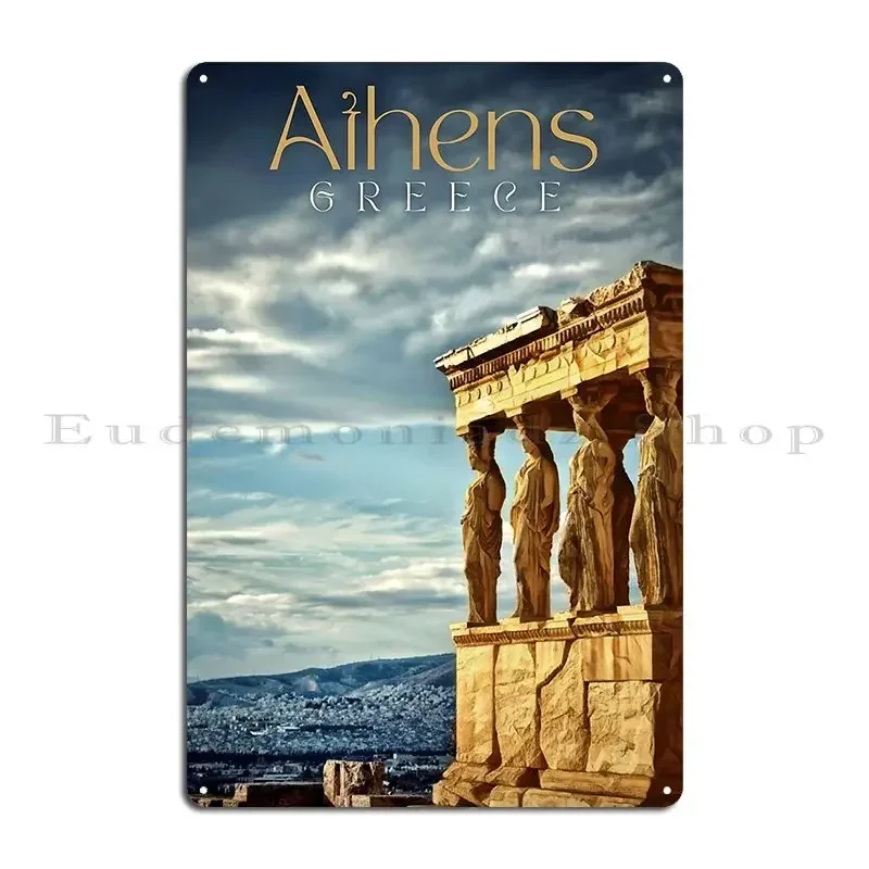 Athens Greece Metal Plaque Poster Garage Garage Cave Designing Designing Tin Sign Poster