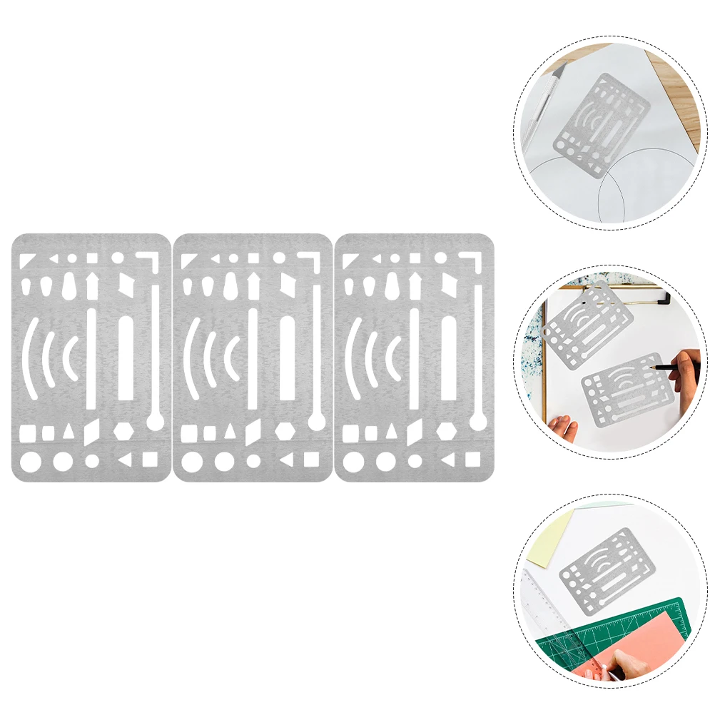 

3 Pcs Stainless Steel Erasing Shield for Drawing Drafting Tools Sketching Aid Craft Templates Metal Eraser Shield Suitable