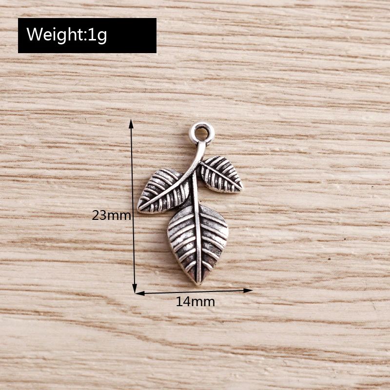 Tusember 20 Stück Legierungs-Pflanzenanhänger, Metall-Blatt-Blumen-Baum-Charms für Schmuckherstellung, Ohrringe, Halsketten, DIY-Armband-Zubehör – Detail 16