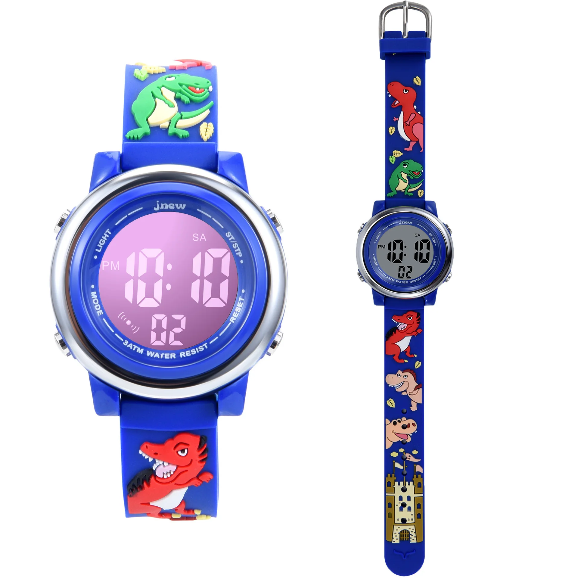 Children\'s electronic luminous watch LED cute cartoon dinosaur waterproof boy student clock Children\'s Day gift Reloj C09