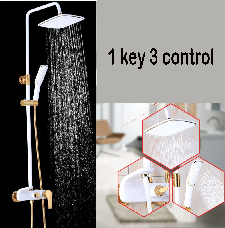 Set di sistemi doccia per bagno caldo freddo Set di rubinetti per bagno in ottone SDSN Accessori Soffione doccia a pioggia Set doccia per bagno caldo freddo