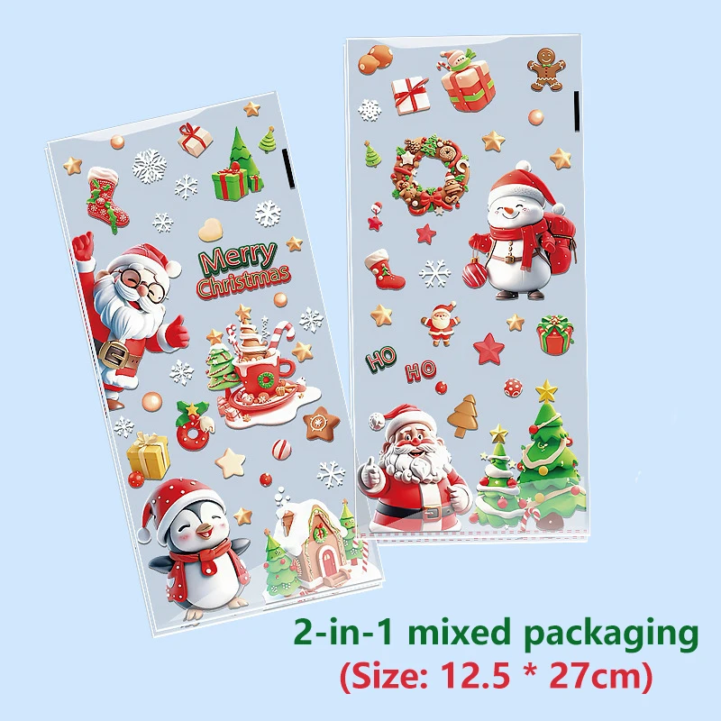 50 sacos de presente de Natal com laços de arame - padrões de boneco de neve de rena de Papai Noel para embrulho e decoração de férias