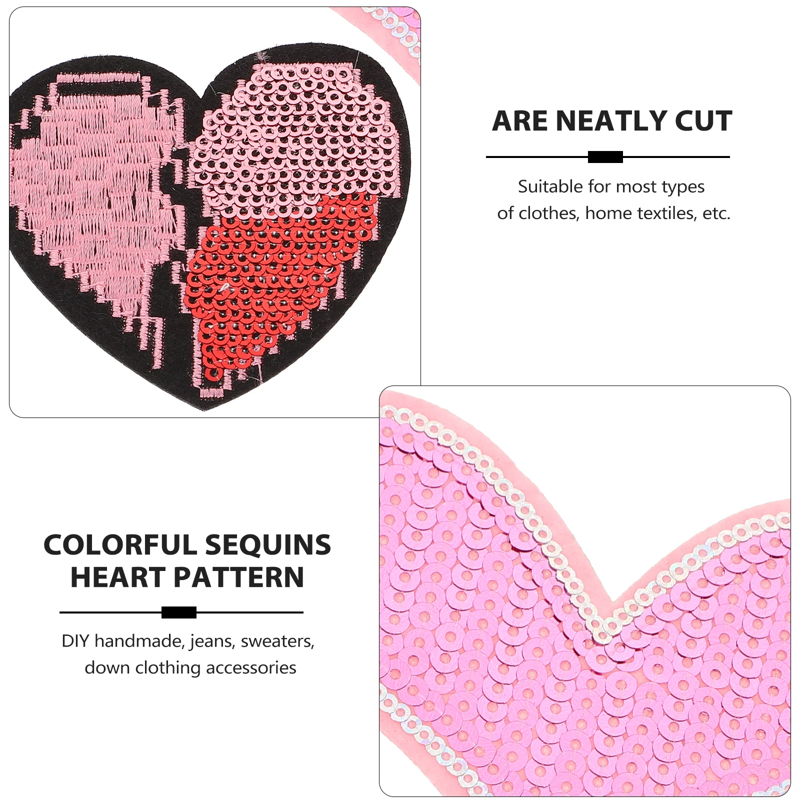 

15 Pcs Back Adhesive Cloth Sticker Iron On Patches Clothes Patch Heart Shape Applique DIY Accessories Sew On Rhinestones Garment