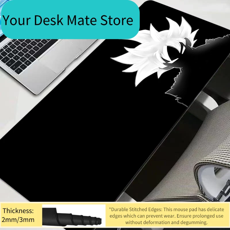 

Черный коврик для мыши DBZ Dragon Ball Z, профессиональный игровой коврик для киберспорта, с резиновым покрытием по краям, для игрового стола, коврик для клавиатуры