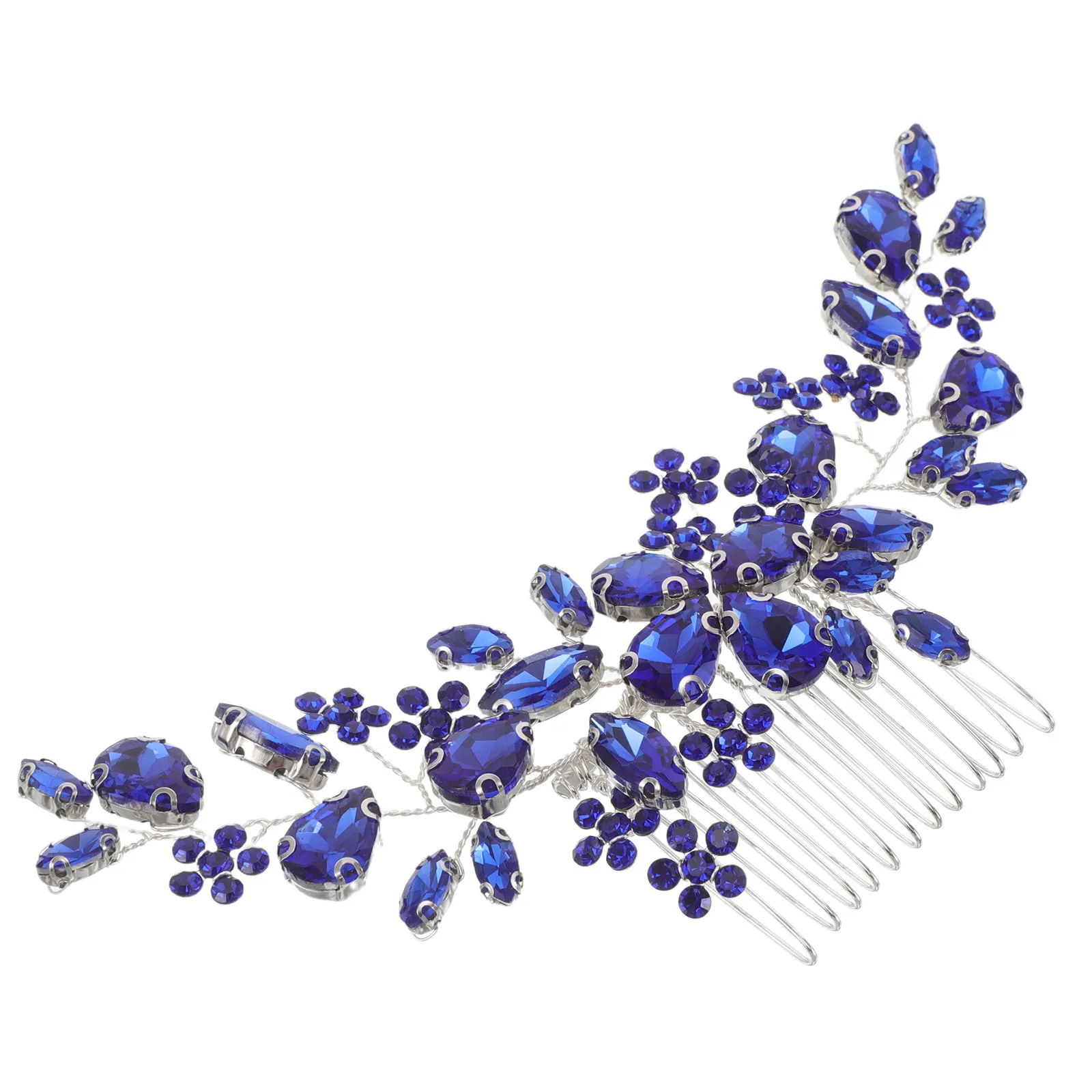 Rhinestone Hair Comb for Women Bridal Wedding Hair Accessories Full Rhinestones Flower Metal Leaf Pattern Comfortable Secure Fit