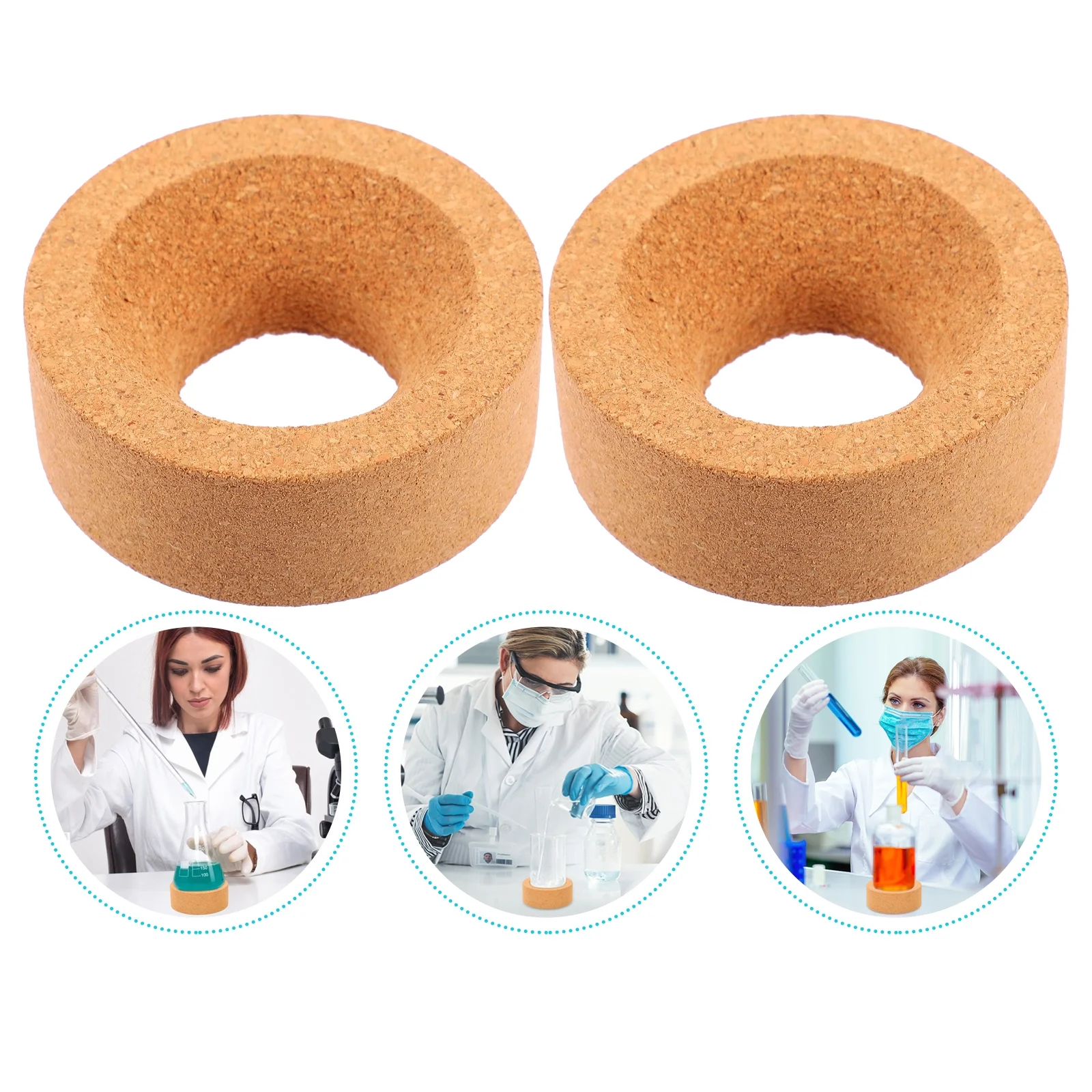 2pcs Cork Stand Round Bottom Holder Laboratory Flask Pad Durable Flask Base Stands For School Lab Equipment Experiment Support