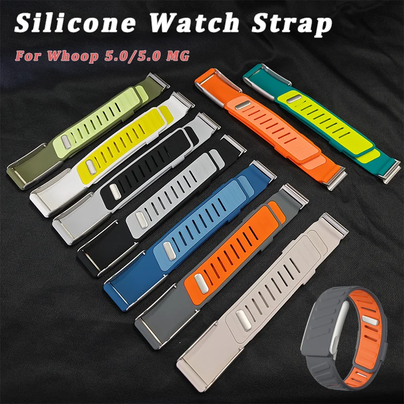 

Compatible with WHOOP 5.0/MG Wrist Band Soft-Touch Silicone Waterproof Sweatproof Soft Adjustable Rubber Band for Whoop 5.0/MG