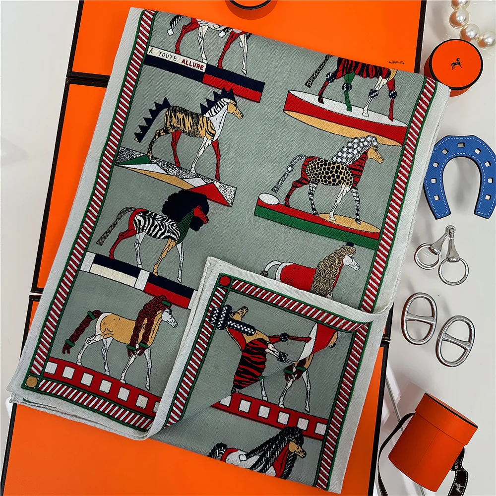 30 % Seide, 70 % Kaschmir-Schal für Damen, handgerollt, bedruckt, lange Schals, Wickel, Bandana, große Tücher, Hijabs, weibliche Foulards, 160 x 32 cm – Detail 7