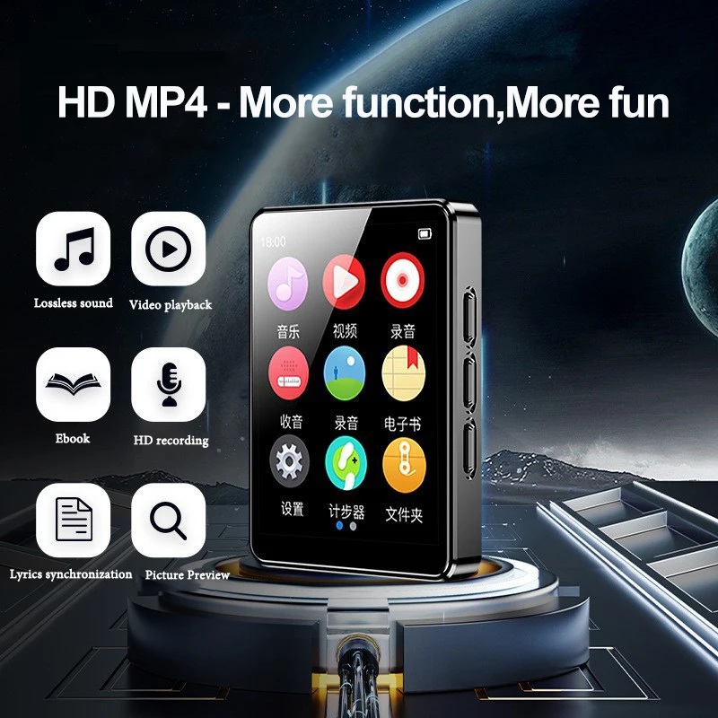 Multifunction Bluetooth Full Touch Screen Portable Walkman MP4 player Carry Student Version Novel Reading Mp3 Player