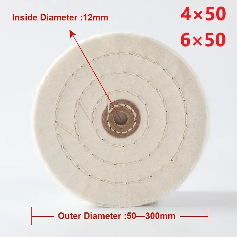 4/6 "× 50 Ruota lucidante Foro interno da 12 mm per legno Metallo Gioielli Lucidatura Panno Ruota Smerigliatrice Utensili abrasivi