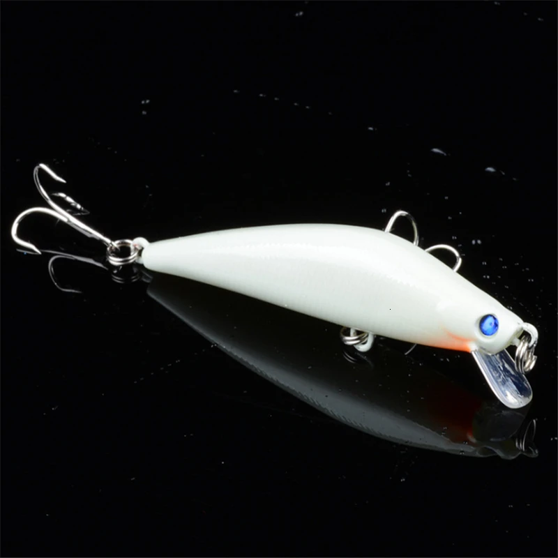 1pcs Fishing Luminous Hard Bait 3d 8cm 8g  Night Minnow Artificial Hard Wobblers Lures Warped Bass Isca Crankbait Fishing Tackle