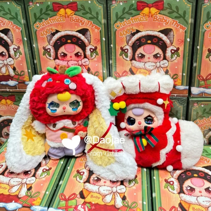 In Stock Baby Three 400% 2 Generation Christmas Limited Style Blind Box Vinyl Doll Kawaii Doll Character Big Baby Toy