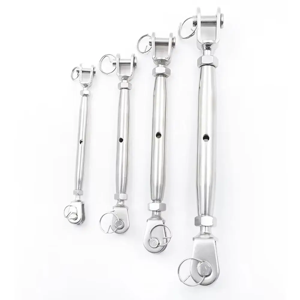 1Pcs M5-M24 Closed Body Turnbuckle Silver 304 Stainless Steel Rigging Screw Jaw Jaw Rust Resistant Wire Rope Tensioner