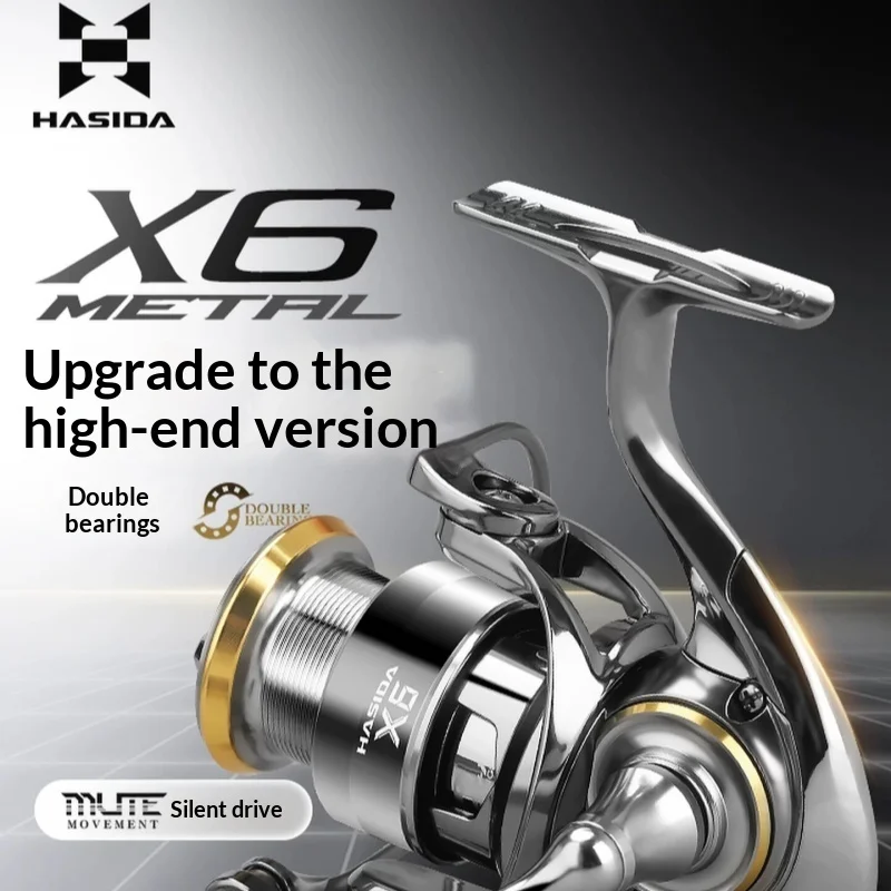 New In Stock Hasida X6 Spinning Reel Metal Spool Long Cast Lightweight Fishing Reel For Lure Rock Sea Fishing