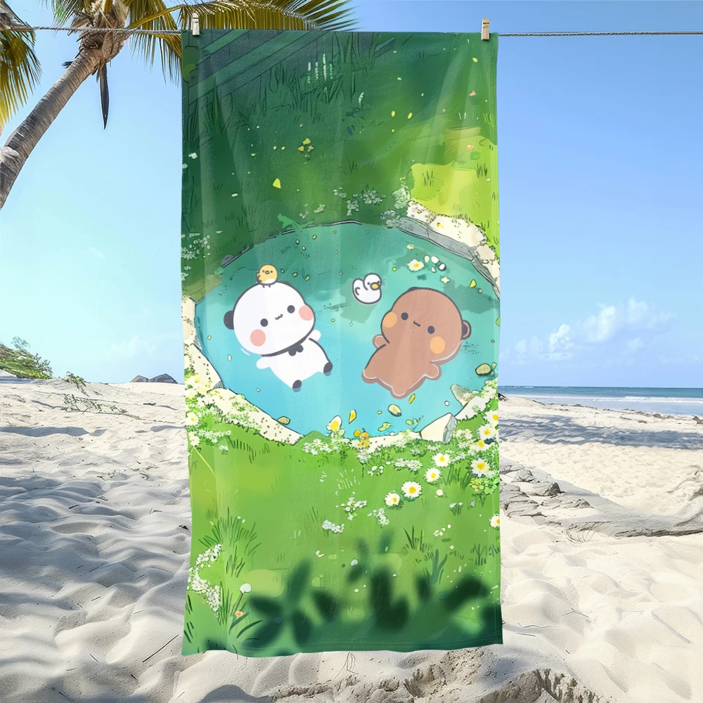 1PC Cute Panda Bear Towels Suitable for beach parties, bathing, swimming pools and outdoor activities.