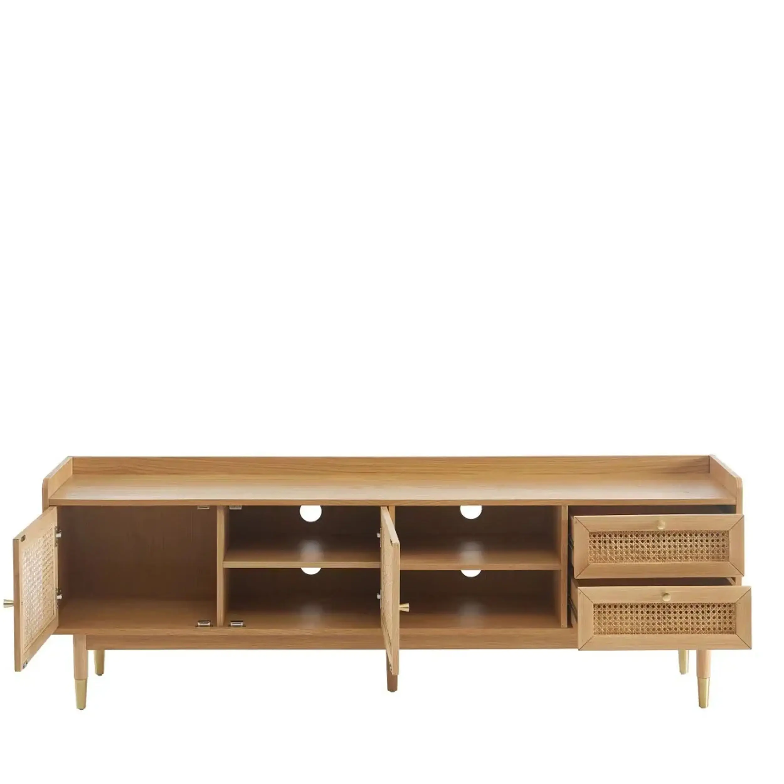 Z DU'S Modern Solid Wood TV Stand With Multiple Storage Spaces, Meeting All Categorization Needs. Eco-friendly Materials Used.Z