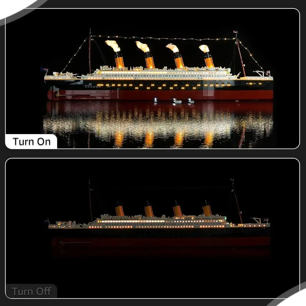 Kit luce LED regolabile con luminosità migliorata per Lego Titanic 10294 - Nessun modello incluso