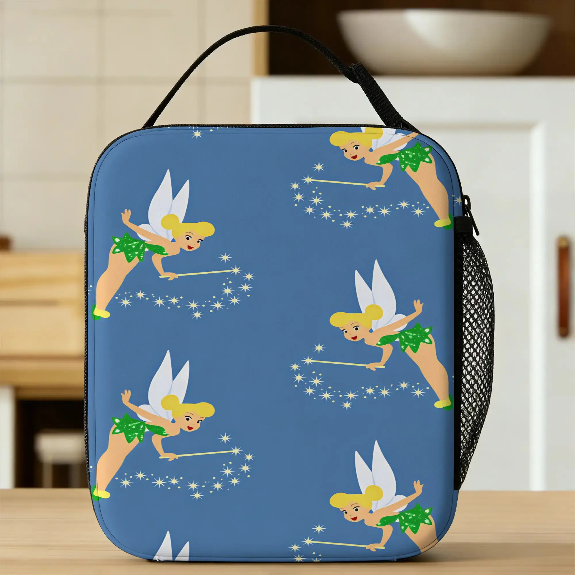 Tinker Anime Bells Lunch Bag  Office Lunch Box For Girls Casual Graphic Tote Food Bags Oxford Convenient Cooler Bag