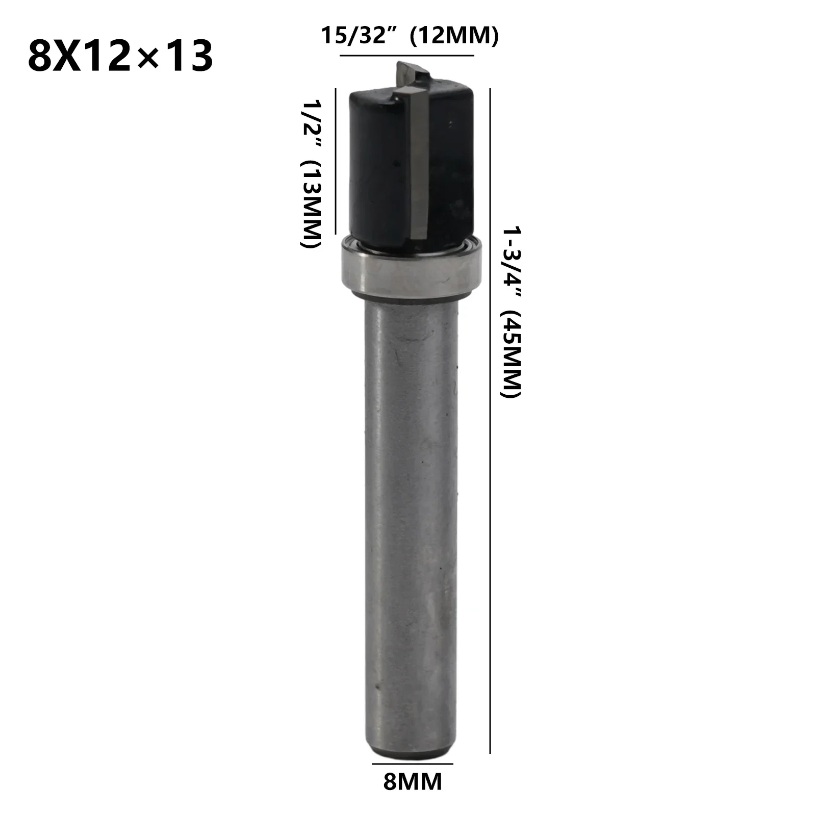 

Shank Flush Router Bit Router Bit Trim Router Bit Woodworking 1pc 8x12x13/20/25mm Milling Cutter Pattern Bit Wood