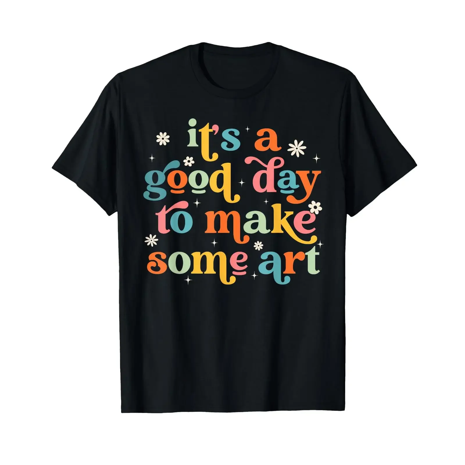 Retro It's a Good Day to Make Some Art Teacher Student T Shirt vintage Washed Breathable Unisex streetwear graphic fashion