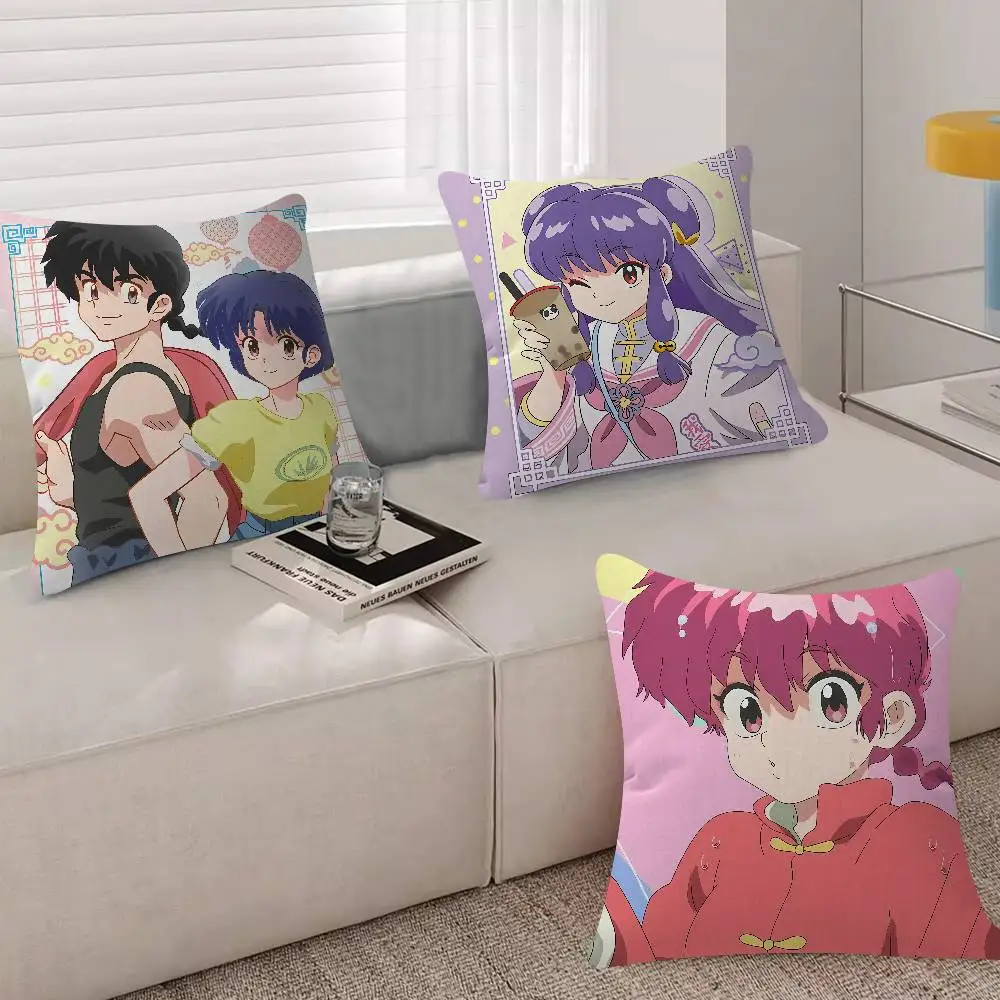 Anime Ranma Pillow Case Plush Fabric Soft Double Sided Print Sofa Cushion Cover Throw Pillow Covers