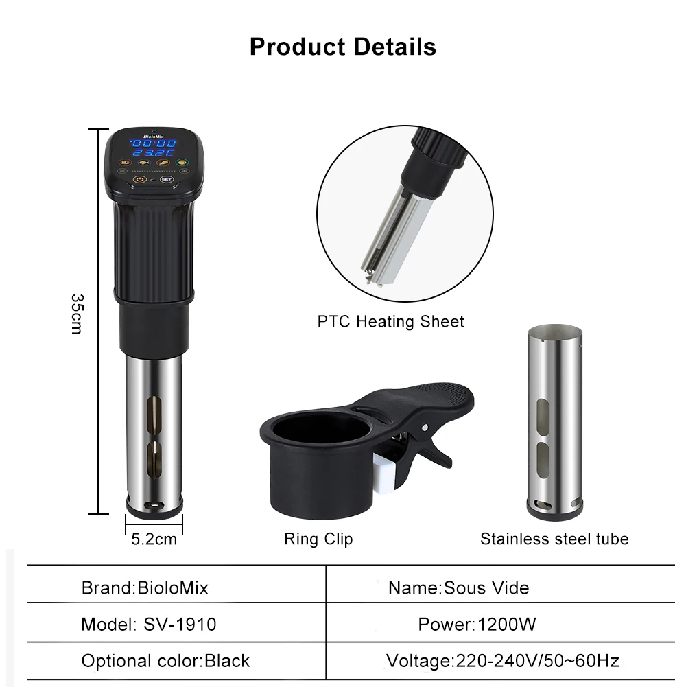 Digital Timer Immersion Circulator Heater Best Sous Vide Wifi App Control Accurate Vacuum Cooking Culinary Cookers Thermal
