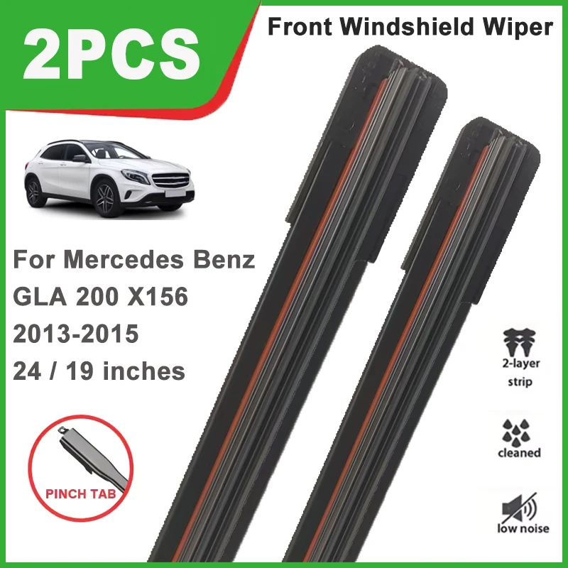 

2PCS Double Rubber Front Wiper Blades For Mercedes Benz GLA 200 X156 2013-2015 Windshield Windscreen Car Accessories
