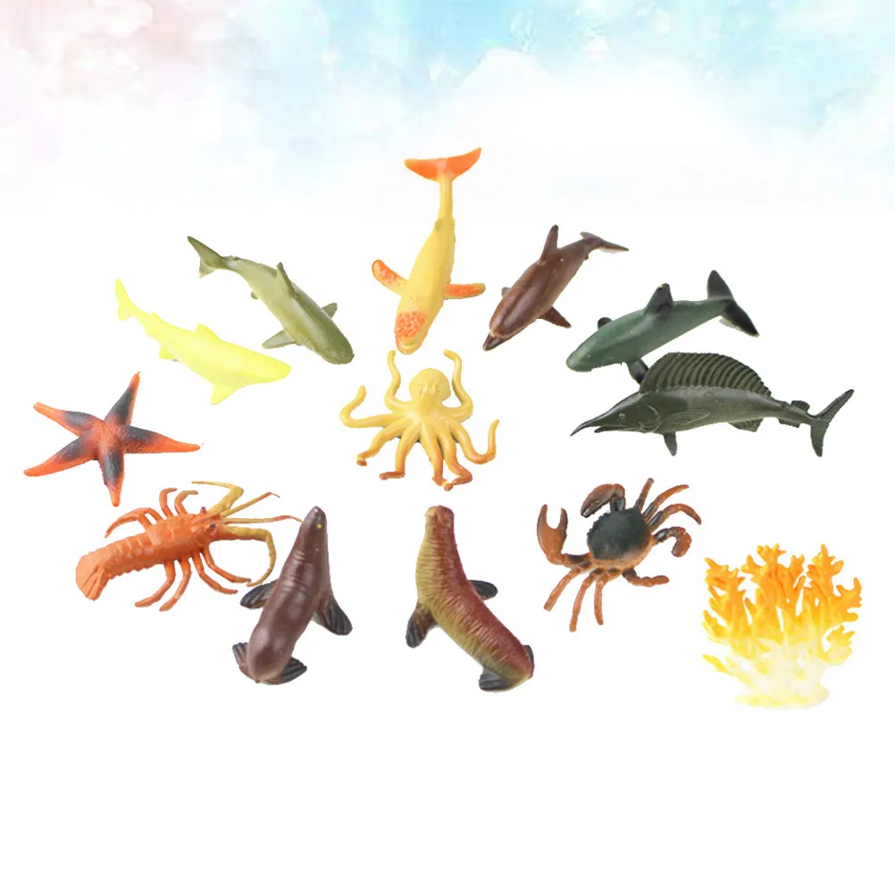 

12Pcs Sea Animal Figures Set Creative Ocean Creatures Educational Kid Infant Colorful Plastic Ocean Animal