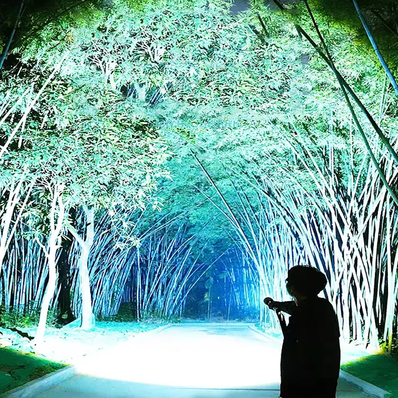 2025 مصباح يدوي LED فائق القوة 5000000 LM عالية الطاقة الشعلة USB قابلة للشحن التكتيكية مصباح يدوي طلقة طويلة 5 كجم الصيد Lantren