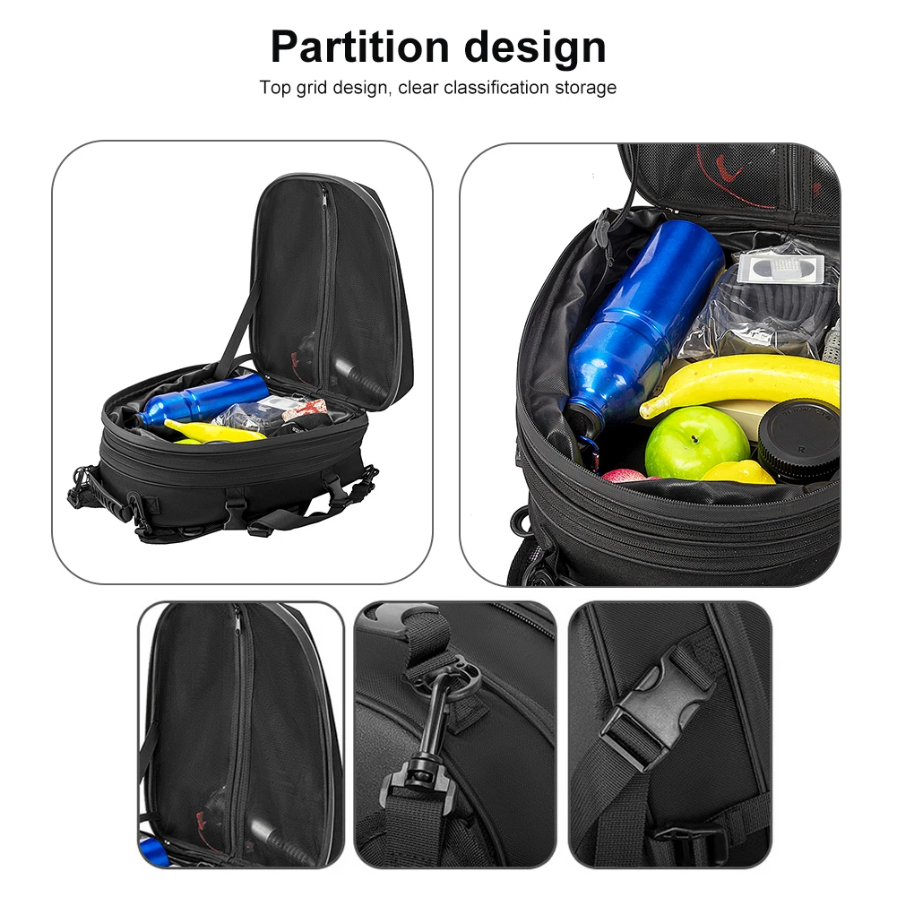 

Портативная сумка на заднее сиденье, многофункциональный органайзер для сиденья, расширяемый, водонепроницаемый, большой вместимости, противоскользящий, для мотоцикла, скутера