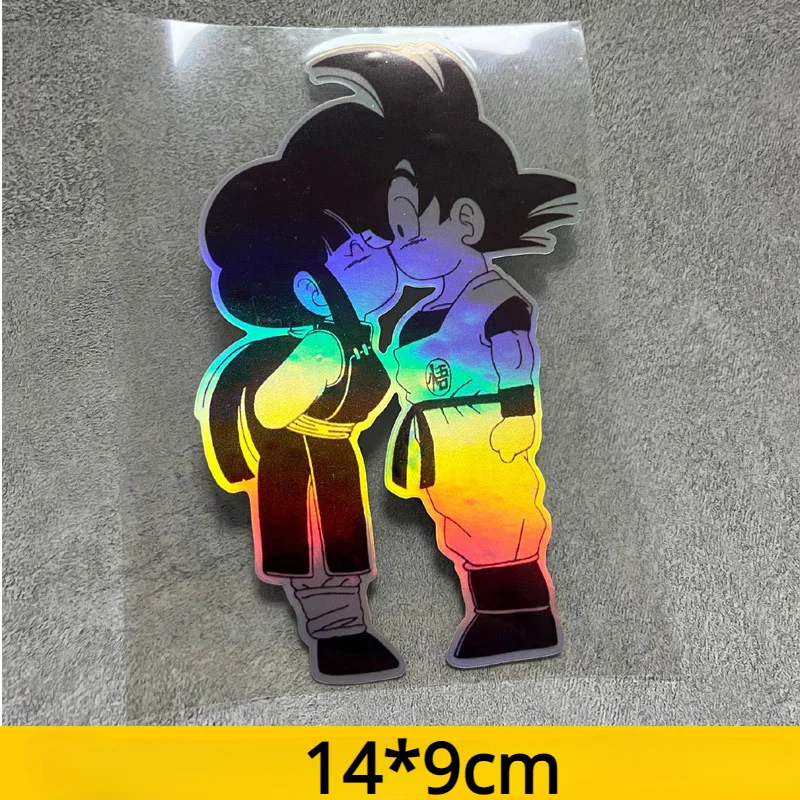 Anime Colorful Laser Son Goku Sticker Car Decoration Uzumaki Naruto Sticker Cartoon Modification Sticker Children\'s Toy Gift